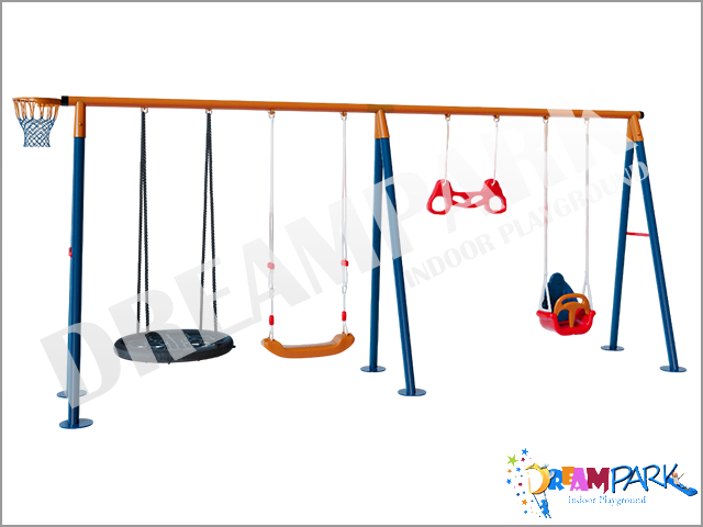 30717 - Ekonomik Metal Drtl Bahe ocuk ve Bebek Salncak Seti